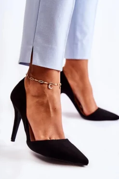 Discount Boto Klasyczne Zamszowe Szpilki Czarne Sofya