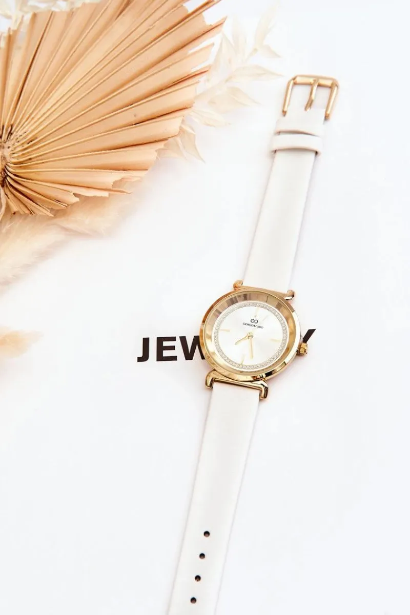 Klasyczny Damski Zegarek Skórzany Biały Zegarki