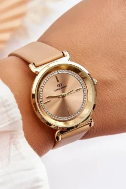 Zegarki>Giorgio&Dario Klasyczny Damski Zegarek Skórzany Beżowy