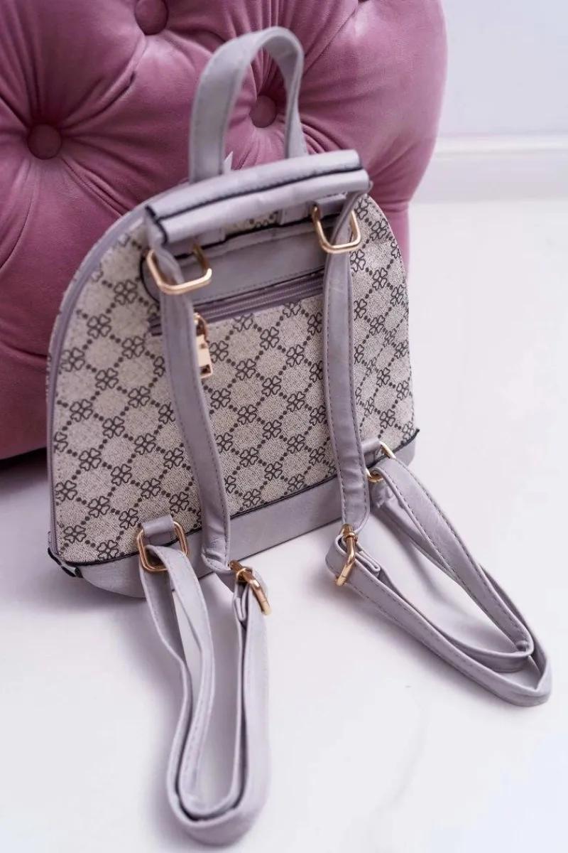 New Klasyczny Plecak Damski Beżowo Szary Elegancki Plecaki|Torebki Monnari