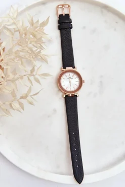 Zegarki>Giorgio&Dario Klasyczny Skórzany Damski Zegarek Czarny