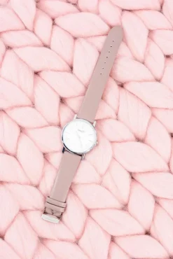 Sale Ernest Klasyczny Skórzany Damski Zegarek Brudny Róż