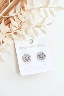 Best Kolczyki Kwiatki Z Cyrkoniami Srebrne Kolczyki