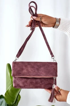 Best Boto Kopertówka Z Odpinanym Paskiem I Frędzlami Różowa