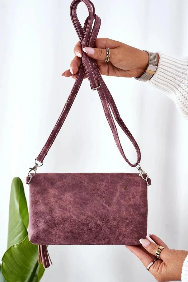 Best Boto Kopertówka Z Odpinanym Paskiem I Frędzlami Różowa