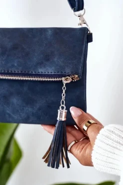 Listonoszki|Kopertówki>Boto Kopertówka Z Odpinanym Paskiem I Frędzlami Niebieska