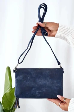 Listonoszki|Kopertówki></noscript>Boto Kopertówka Z Odpinanym Paskiem I Frędzlami Niebieska