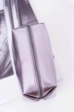 Clearance Kosmetyczka Saszetka Metaliczny Szary Damskie Torebki Monnari|Kosmetyczki Damskie