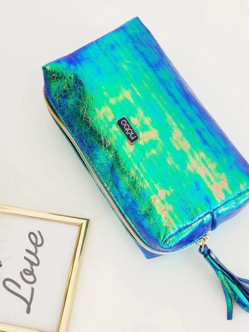 Torebki Nobo|Kosmetyczki Damskie>Nobo Kosmetyczka Saszetka Zielona Benzyna NCOS-F04-C012