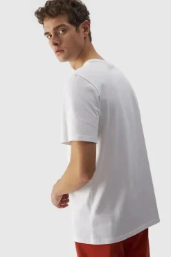 Clearance 4F Koszulka Męska Gładka Z Logo WMM00TTSHM1843-10S Biała