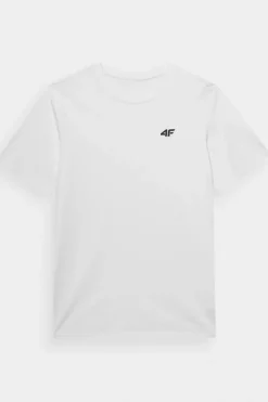 Clearance 4F Koszulka Męska Gładka Z Logo WMM00TTSHM1843-10S Biała