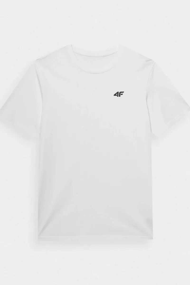Clearance 4F Koszulka Męska Gładka Z Logo WMM00TTSHM1843-10S Biała