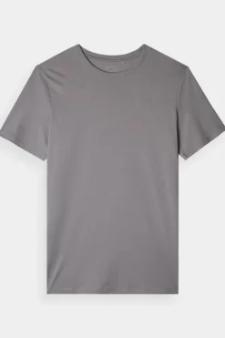Koszulka Męska Gładka Z Logo WMM00TTSHM1843-25S Szara Męskie T-Shirty Męskie|Odzież 4F