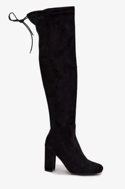 Clearance Kozaki Damskie Na Słupku Czarne Xamarin Damskie Kozaki Na Słupku|Kozaki Za Kolano