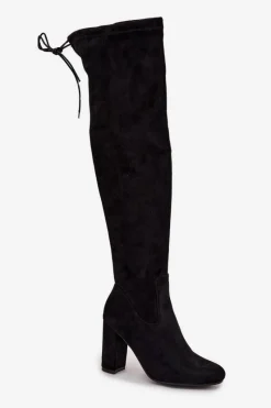 Clearance Kozaki Damskie Na Słupku Czarne Xamarin Damskie Kozaki Na Słupku|Kozaki Za Kolano