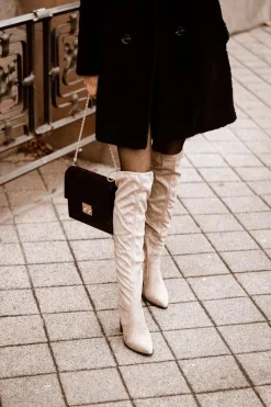 Best Kozaki Damskie Na Słupku Zamszowe Beżowe Monleek Damskie Kozaki Wiosenne|Kozaki Za Kolano