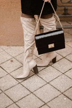 Best Kozaki Damskie Na Słupku Zamszowe Beżowe Monleek Damskie Kozaki Wiosenne|Kozaki Za Kolano