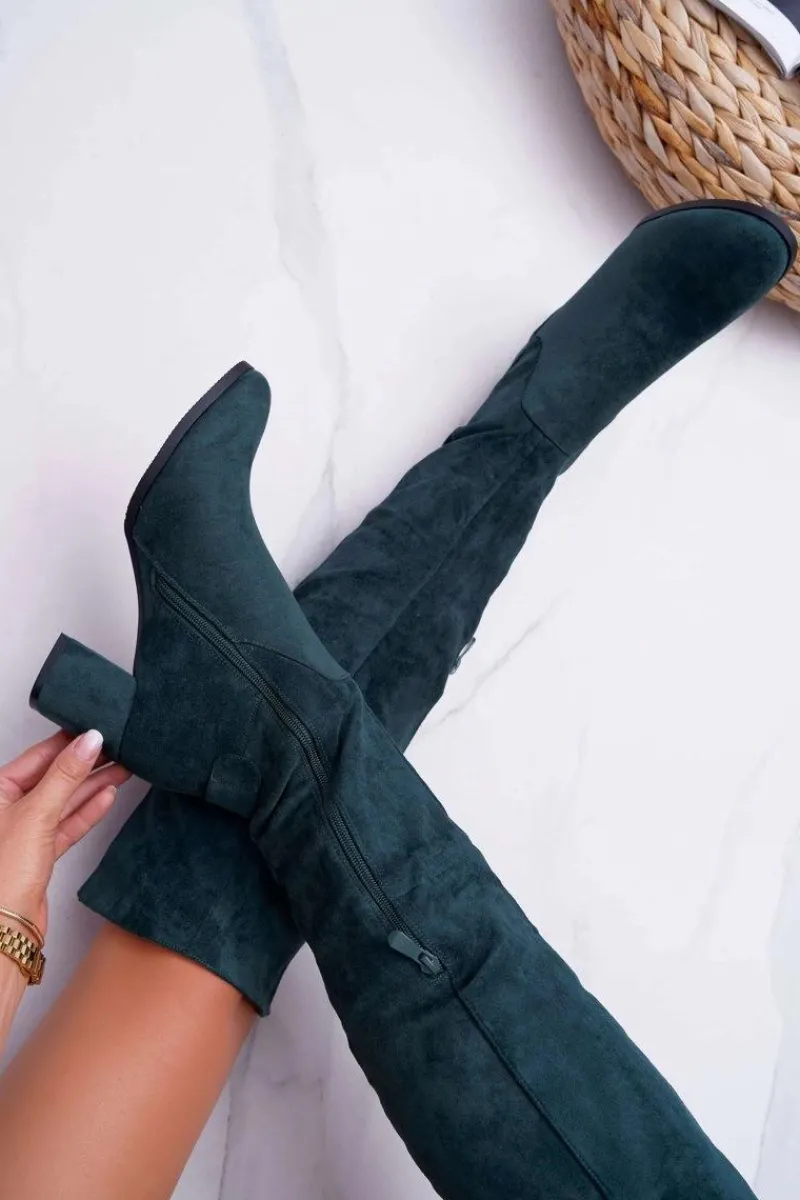 Online Kozaki Damskie Na Słupku Zamszowe Zielone Torgos Damskie Kozaki Na Obcasie|Kozaki Zamszowe