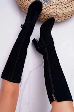 Clearance Big Star Shoes Kozaki Damskie Na Słupku Zamszowe Big Star EE274520