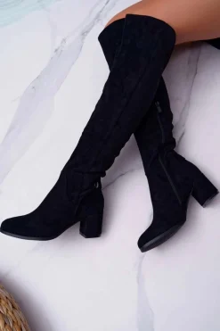 Online Buty damskie Vinceza Kozaki Damskie Na Słupku Zamszowe Czarne Torgos