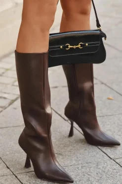 Kozaki Ocieplane|Kozaki Na Szpilce></noscript>Boto Kozaki Damskie Na Szpilce Przed Kolano Czekoladowe Vionette