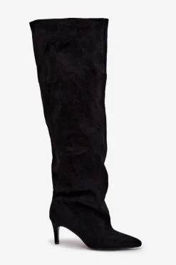 Clearance Boto Kozaki Damskie Na Szpilce Wsuwane Czarne Mavilla Czarny