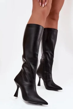 Clearance Kozaki Damskie Na Szpilce Przed Kolano Czarne Vionette Damskie Kozaki Ocieplane|Kozaki Na Szpilce