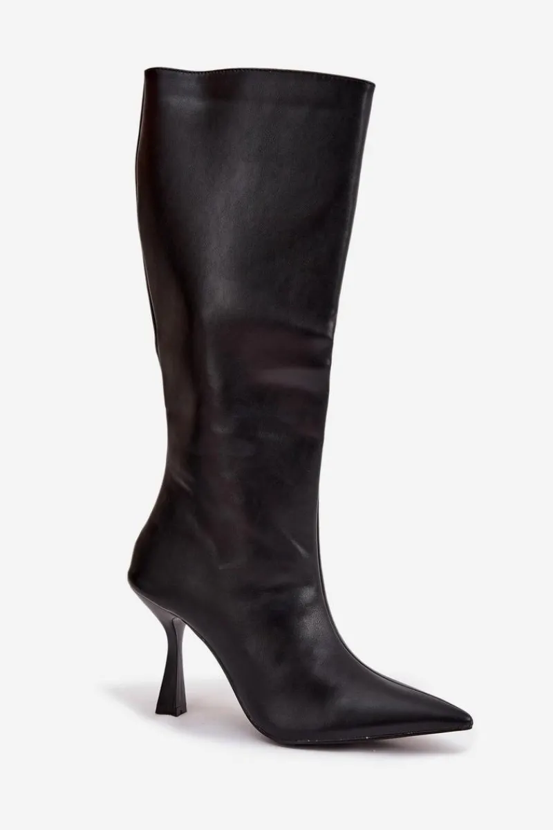 Clearance Kozaki Damskie Na Szpilce Przed Kolano Czarne Vionette Damskie Kozaki Ocieplane|Kozaki Na Szpilce