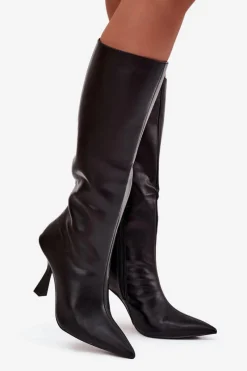 Clearance Kozaki Damskie Na Szpilce Przed Kolano Czarne Vionette Damskie Kozaki Ocieplane|Kozaki Na Szpilce