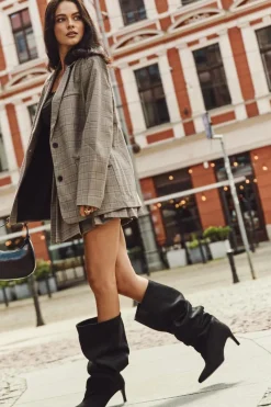 Kozaki Ocieplane|Muszkieterki></noscript>Boto Kozaki Damskie Na Szpilce Wsuwane Czarne Mavilla