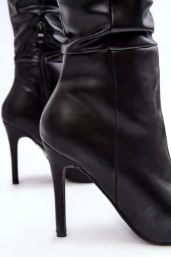 Best Kozaki Damskie Na Szpilce Czarne Sirenpha Damskie Kozaki Na Obcasie