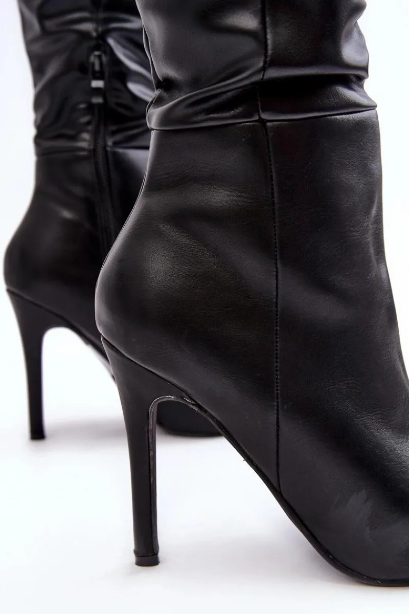 Best Kozaki Damskie Na Szpilce Czarne Sirenpha Damskie Kozaki Na Obcasie