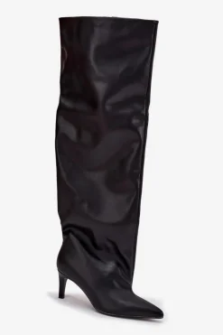 Kozaki Ocieplane|Muszkieterki></noscript>Boto Kozaki Damskie Na Szpilce Wsuwane Czarne Mavilla