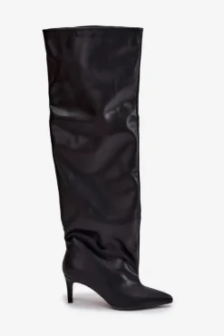 Kozaki Ocieplane|Muszkieterki></noscript>Boto Kozaki Damskie Na Szpilce Wsuwane Czarne Mavilla