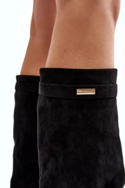 Outlet Kozaki Damskie Na Ukrytym Koturnie Czarne Pattia Damskie Kozaki Wiosenne|Kozaki Na Koturnie