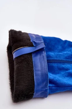 Outlet Kozaki Damskie Ocieplane Na Masywnym Obcasie Niebieski Layala Damskie Kozaki Wiosenne|Kozaki Przed Kolano