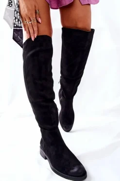 Clearance Kozaki Damskie Płaskie Zamszowe Czarne Ardmore Damskie Kozaki Wiosenne|Kozaki Na Obcasie