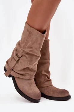 Kozaki Z Wywiniętą Cholewką|Kozaki Płaskie><noscript><img width=