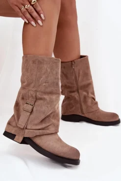 Kozaki Z Wywiniętą Cholewką|Kozaki Płaskie><noscript><img width=