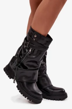 Kozaki Z Wywiniętą Cholewką|Kozaki Płaskie><noscript><img width=