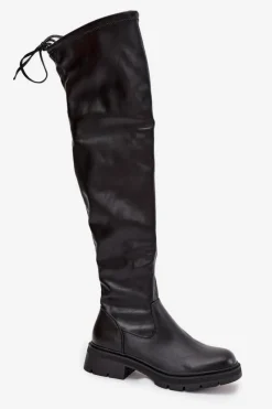 Kozaki Ocieplane|Muszkieterki></noscript>Boto Kozaki Damskie Za Kolano Z Wiązaniem Czarne Rylissa