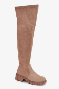 Damskie buty S.Barski Kozaki Damskie Za Kolano S.Barski HY42-122 Beżowe