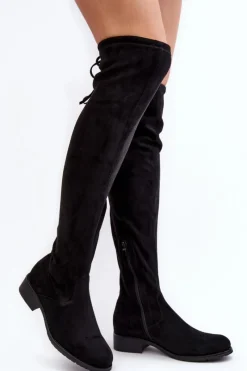 Best Kozaki Damskie Zamszowe Za Kolano Czarne Enelyn Damskie Muszkieterki|Kozaki Za Kolano