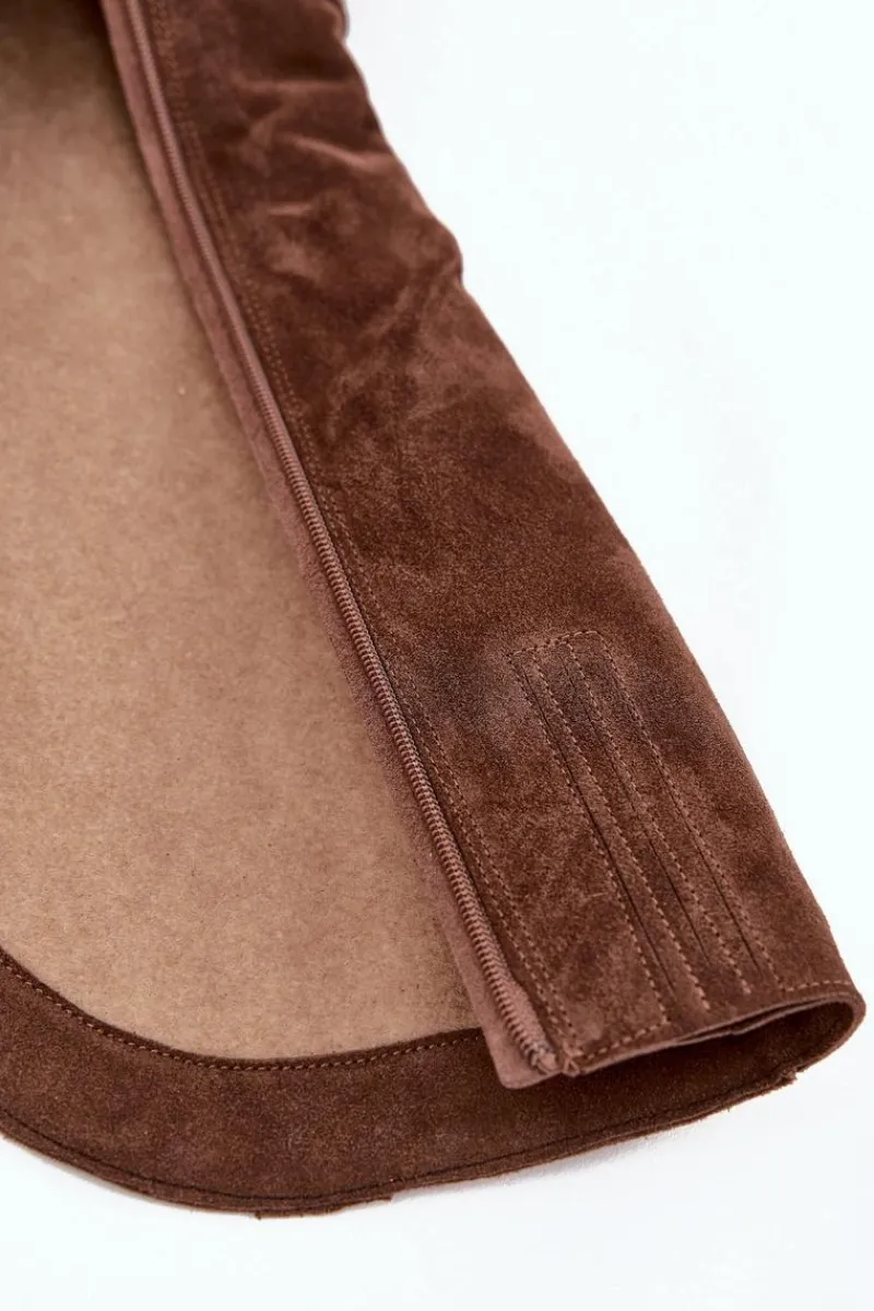 Discount Kozaki Kowbojki Z Naturalnego Zamszu Ocieplane 4225 Brązowe Damskie Kozaki Ocieplane|Kozaki Wiosenne