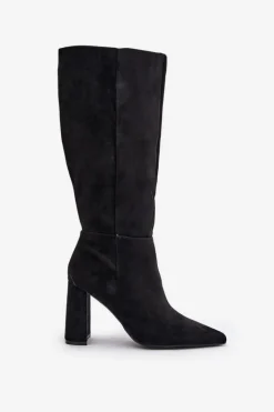 Outlet Kozaki Na Słupku Przed Kolano Czarne Lannetea Damskie Kozaki Na Słupku|Kozaki Przed Kolano