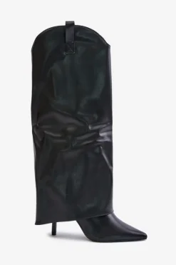 Kozaki Ocieplane|Kozaki Na Szpilce></noscript>Boto Kozaki Na Szpilce Z Wywiniętą Cholewką Czarne Bellinna