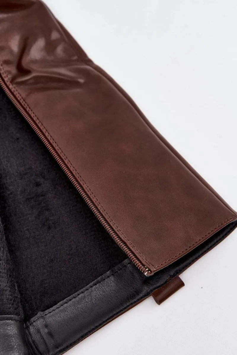 New Kozaki Oficerki Damskie Na Niskim Obcasie Ocieplane Brązowe Averna Damskie Kozaki Przed Kolano|Kozaki Na Obcasie