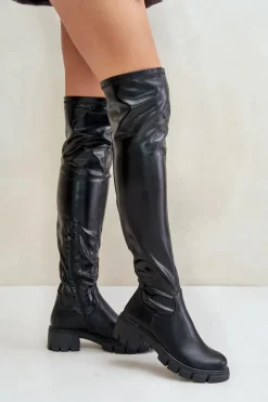 Hot Boto Kozaki Za Kolano Na Płaskim Obcasie Z Eko Skóry Mesiga