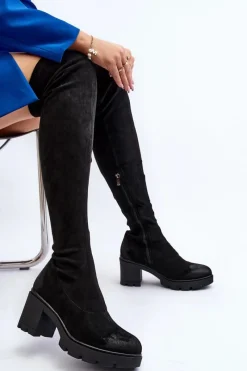 Clearance Boto Kozaki Za Kolano Na Słupku La.Fi 270067B-SU Czarne