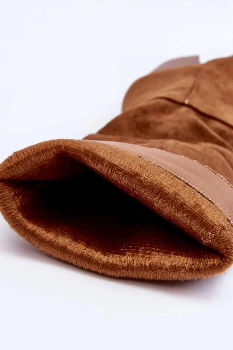 Best Boto Kozaki Zamszowe Na Masywnym Obcasie Brązowe Virdana